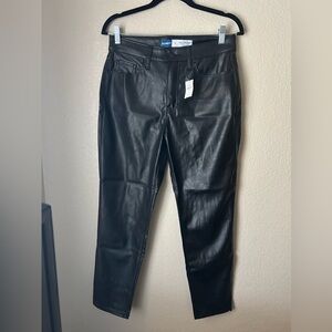 NWT Old Navy Black High-Rise Faux Leather Pants